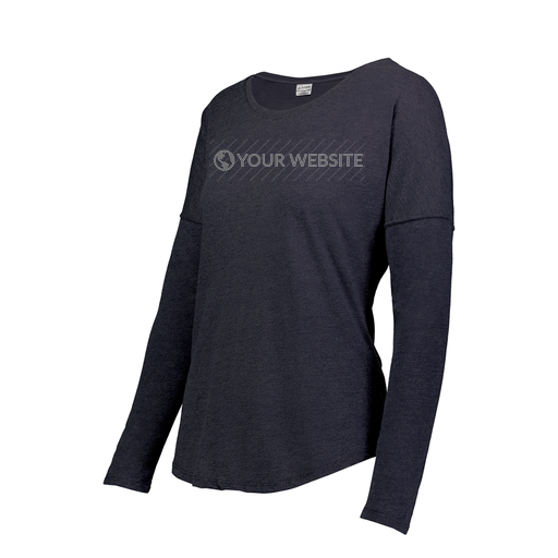 [FTLCUBNV-FAXS-LOGO2] Decker Women's Tri-Blend T-Shirt - Long Sleeve (Female Adult XS, Navy, Logo 2)