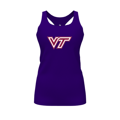 [FT0TRBPP-FYS-LOGO1] Decker Racerback Tank Top (Female Youth S, Purple, Logo 1)