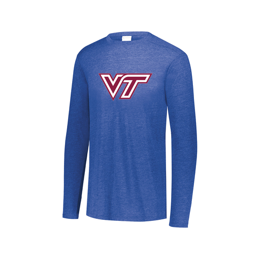 [FTLCUBRY-AXS-LOGO1] Decker Men's Tri-Blend T-Shirt - Long Sleeve (Adult XS, Royal, Logo 1)
